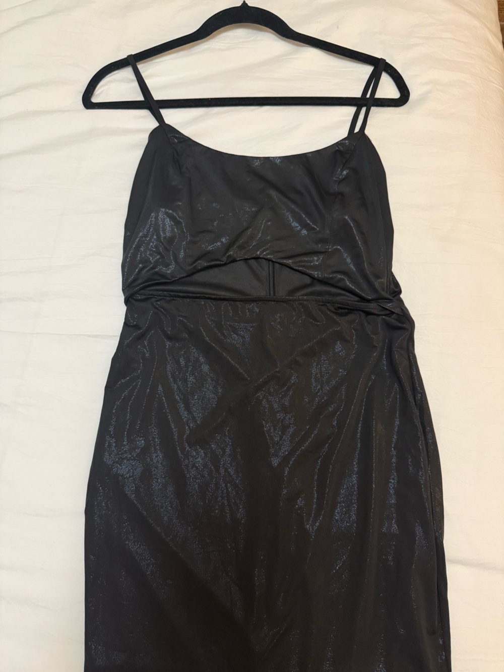 privy Black Cutout Mini Slip Dress
